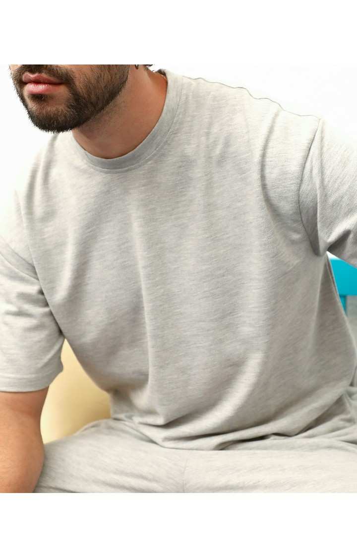 Men's Grey Solid Co-ords