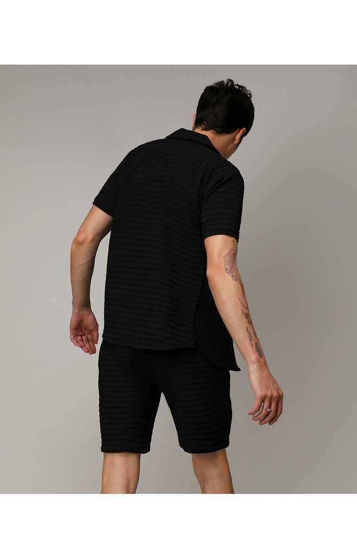 Men's Black Solid Co-ords