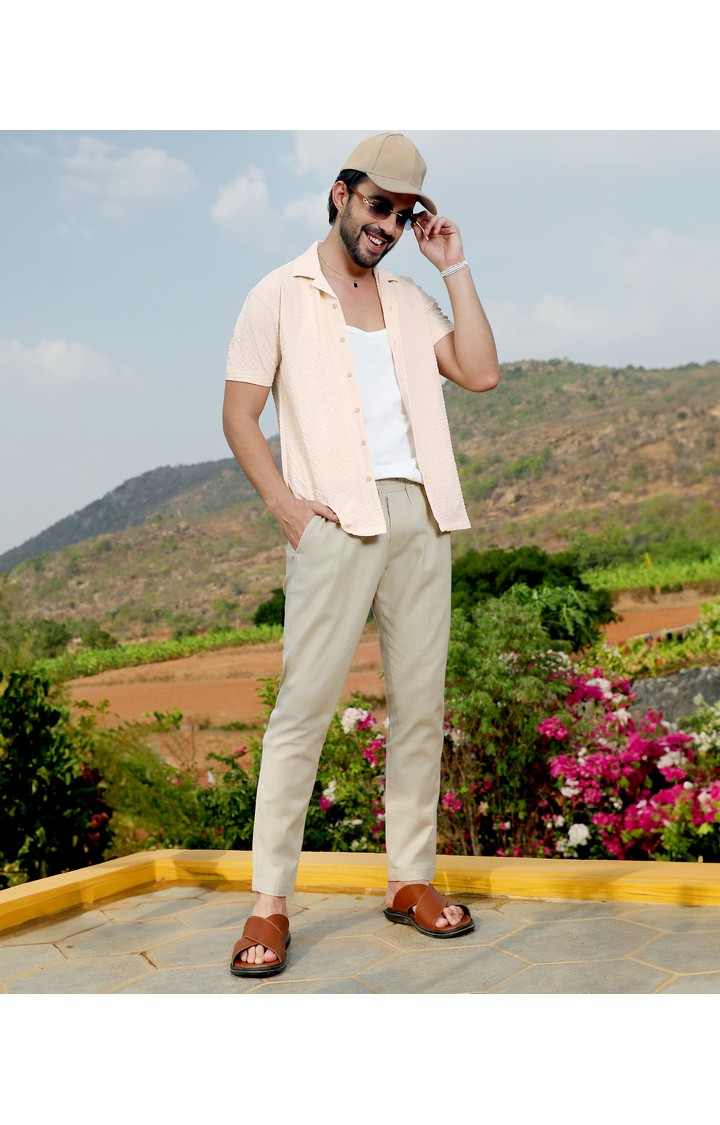 Men's Yellow Solid Casual Shirts