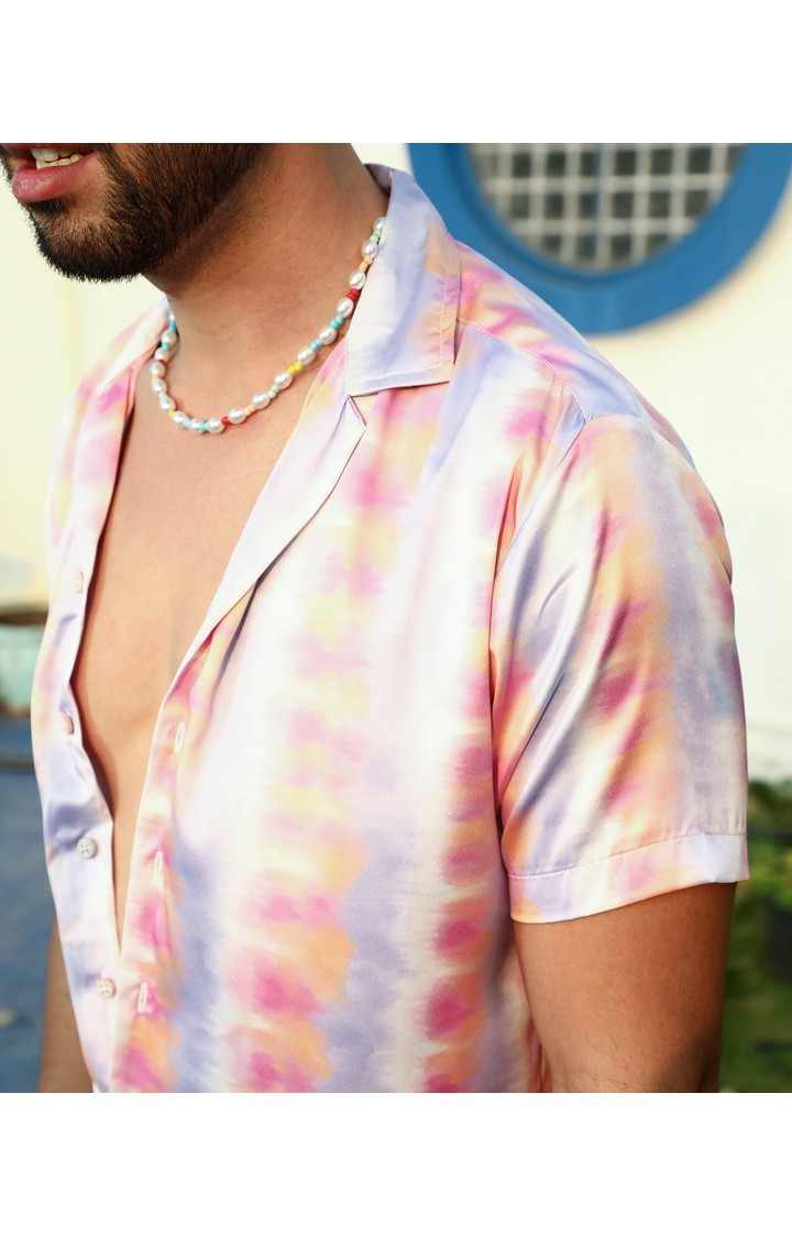 Men's Pink Printed Casual Shirts