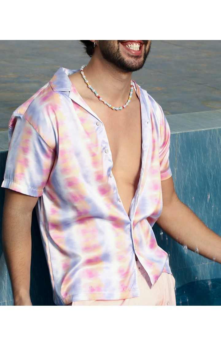 Men's Pink Printed Casual Shirts