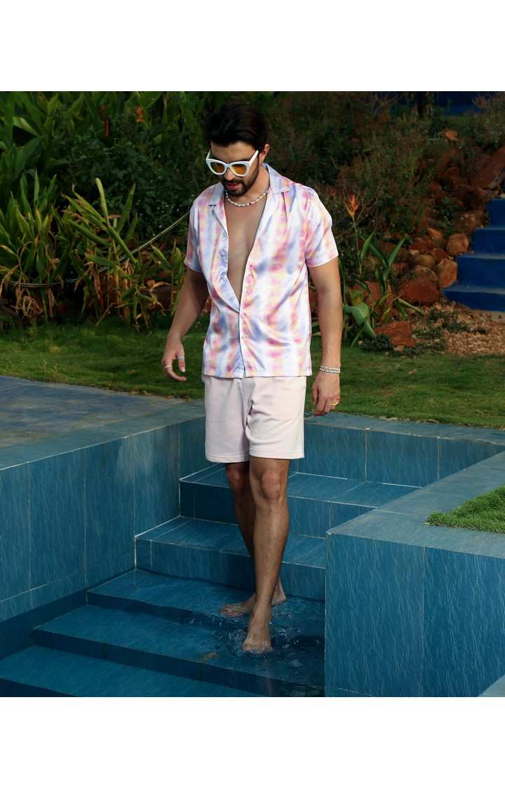 Men's Pink Printed Casual Shirts