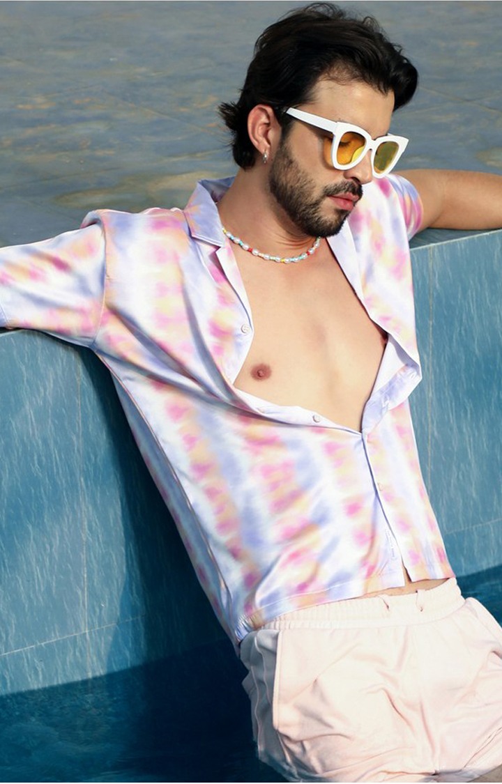 Men's Pink Printed Casual Shirts