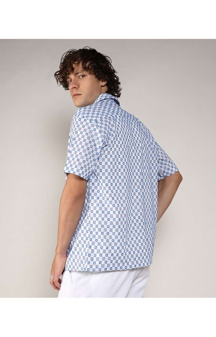 Men's White Embroidered Casual Shirts