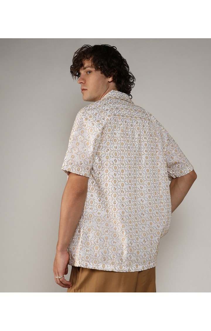 Men's Black Embroidered Casual Shirts