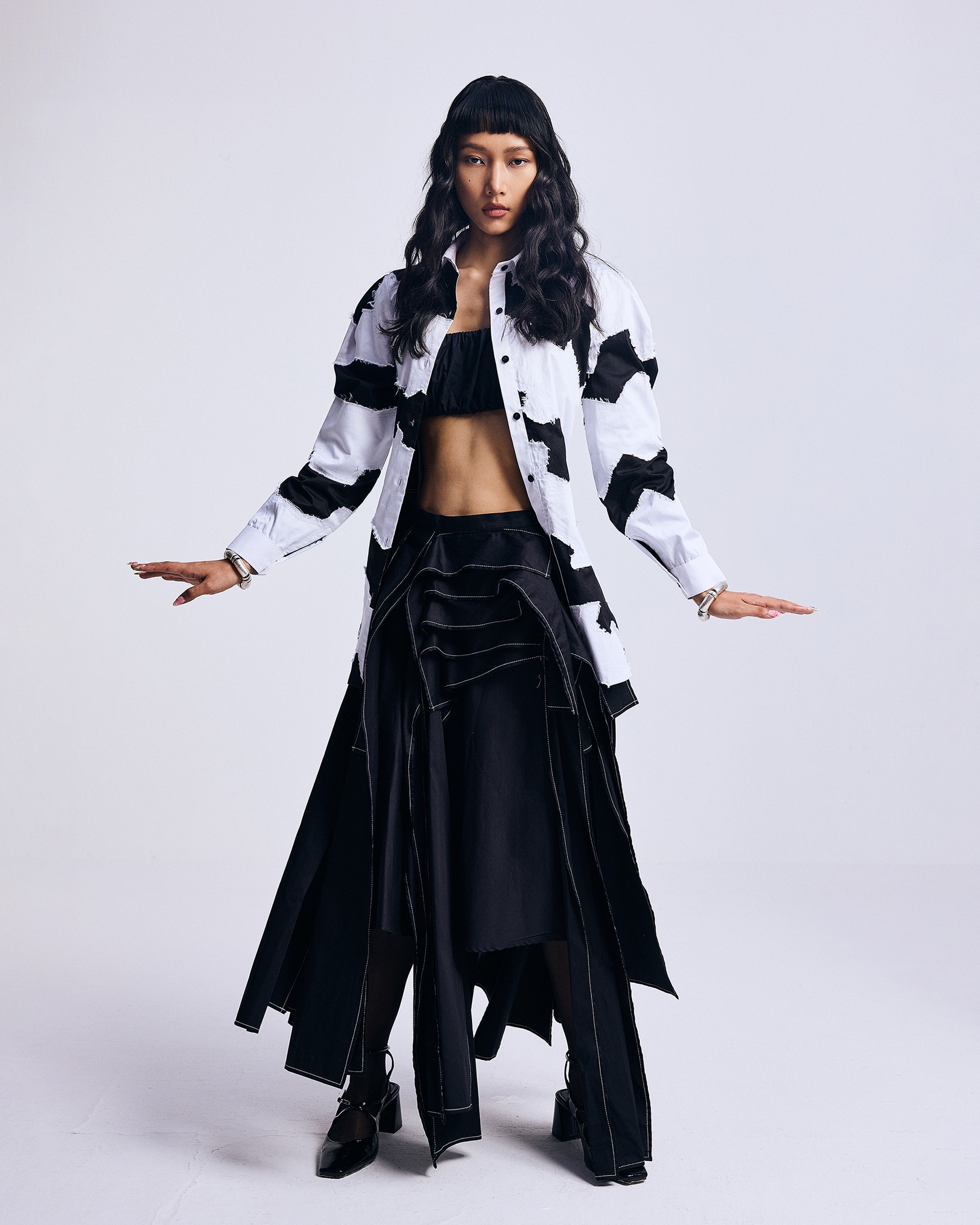 Monochrome Petal Skirt