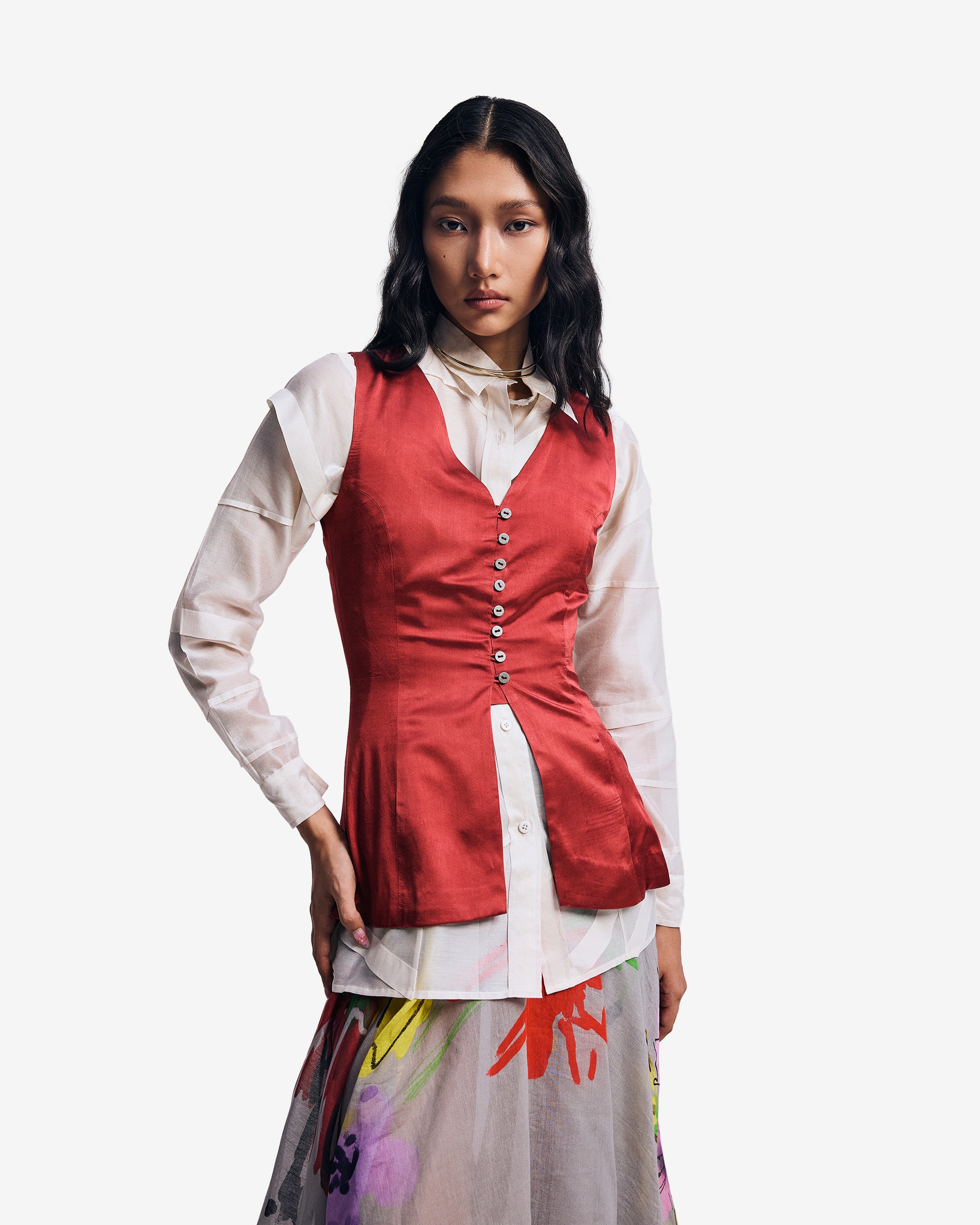 Crimson Curve Waistcoat