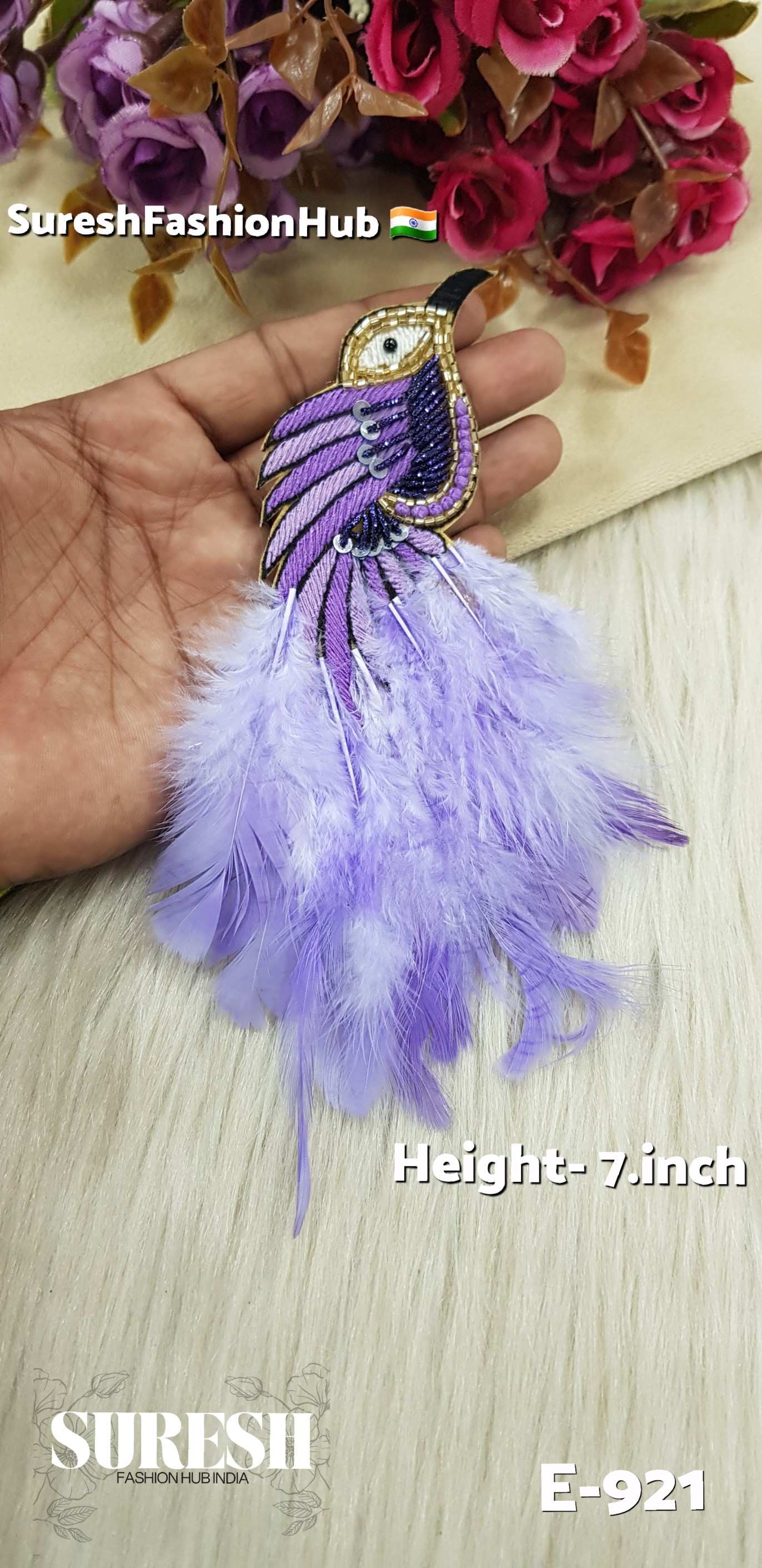 E-921 Purple Right Side Bird Feather Patch