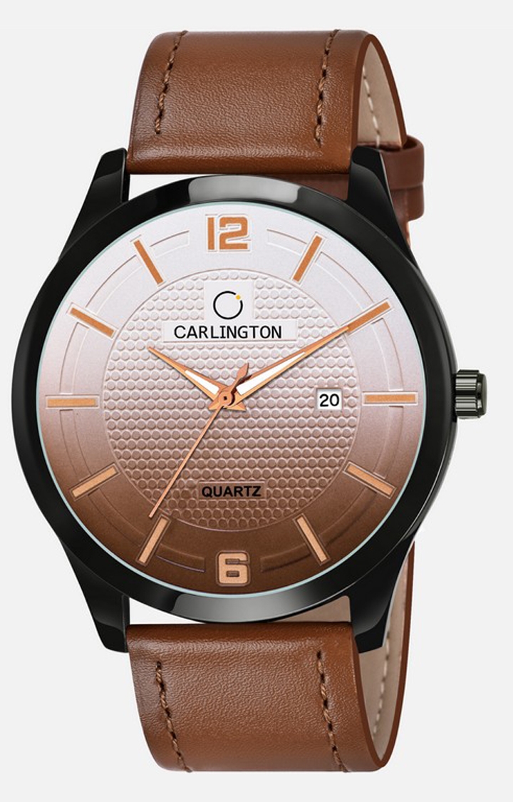 CARLINGTON | Carlington Leather Strap Analog Men's Watch 0