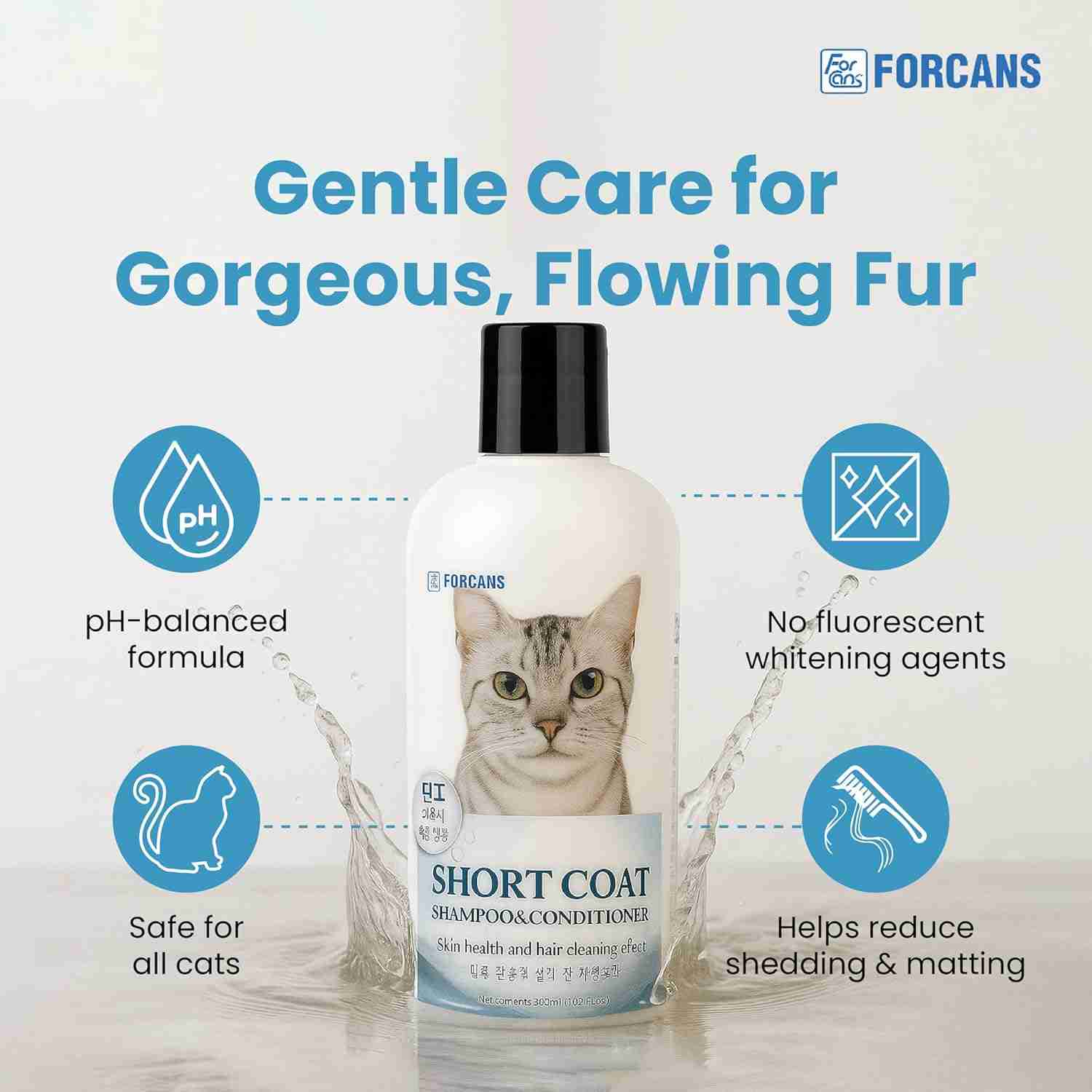 Forcans Cat Short Coat Shampoo & Conditioner