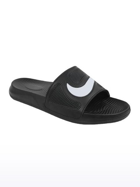 Men's Black Synthetic Slidders
