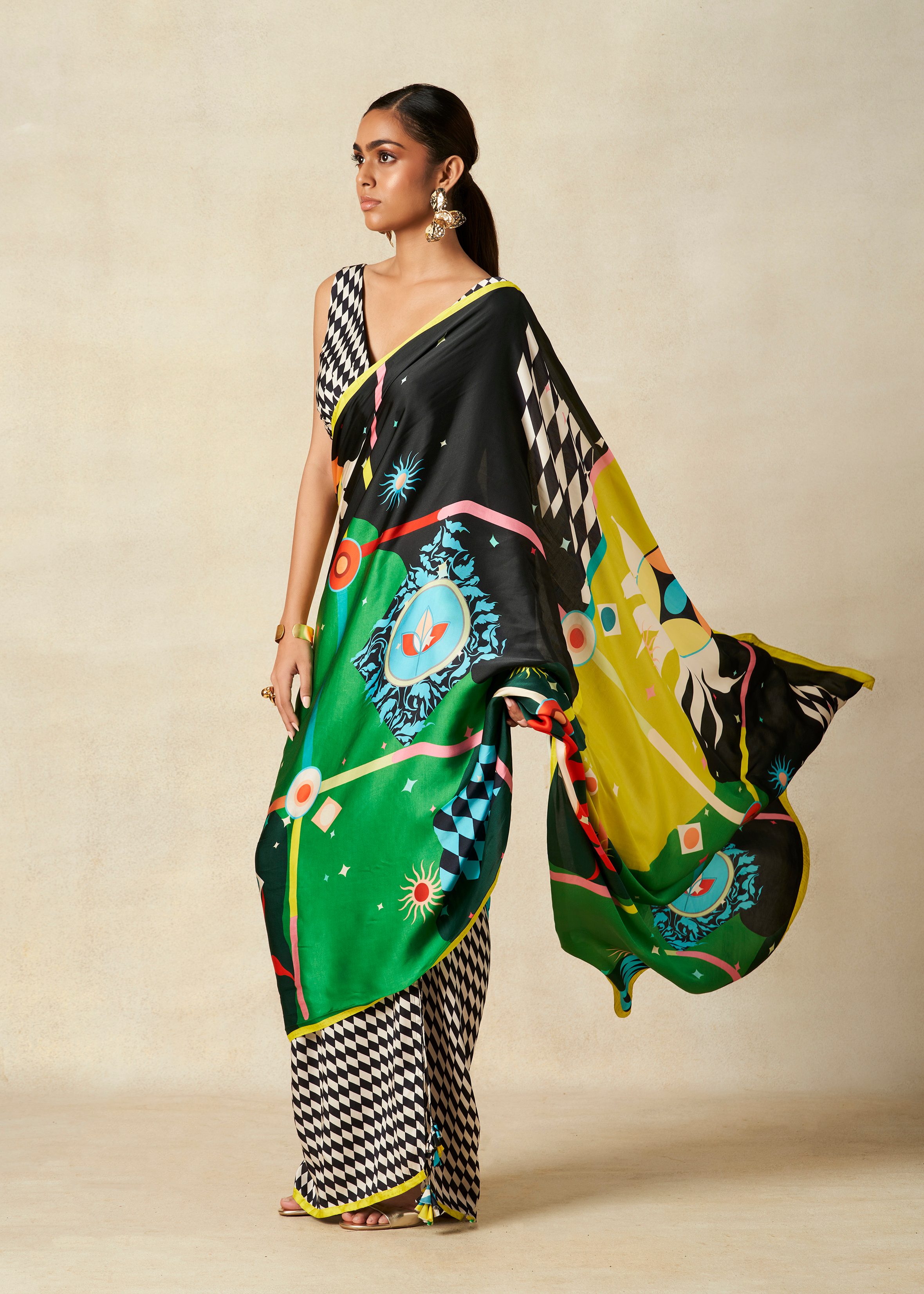 Printed Draped Saree​