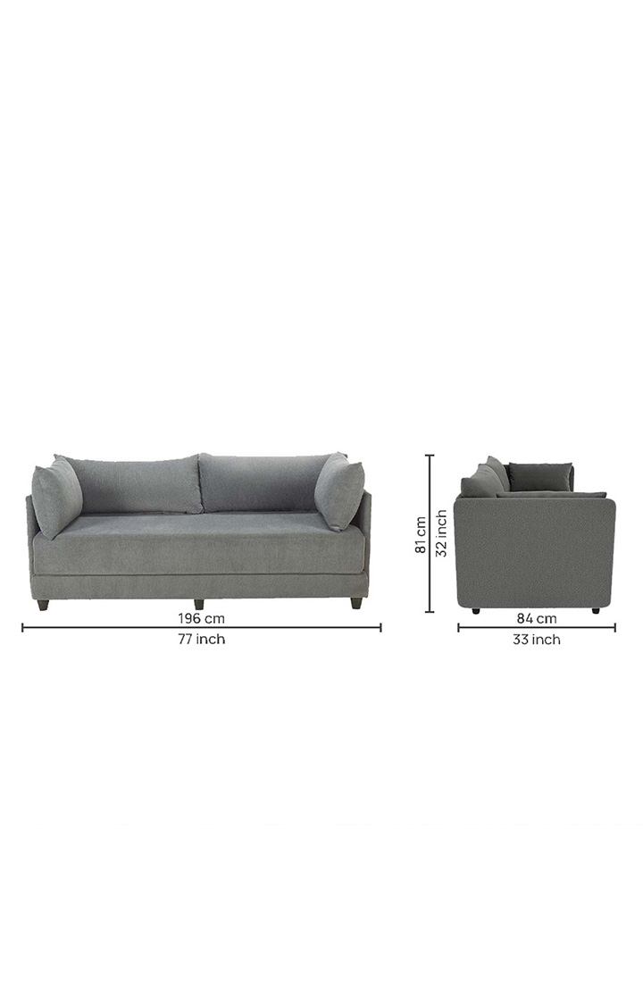 neudot Show Fabric Pull-Out Sofa Cum Bed for Living Room | 3 Seater Sofa Bed for Drawing Room & Bedroom|Diwan| Dark Grey Colour