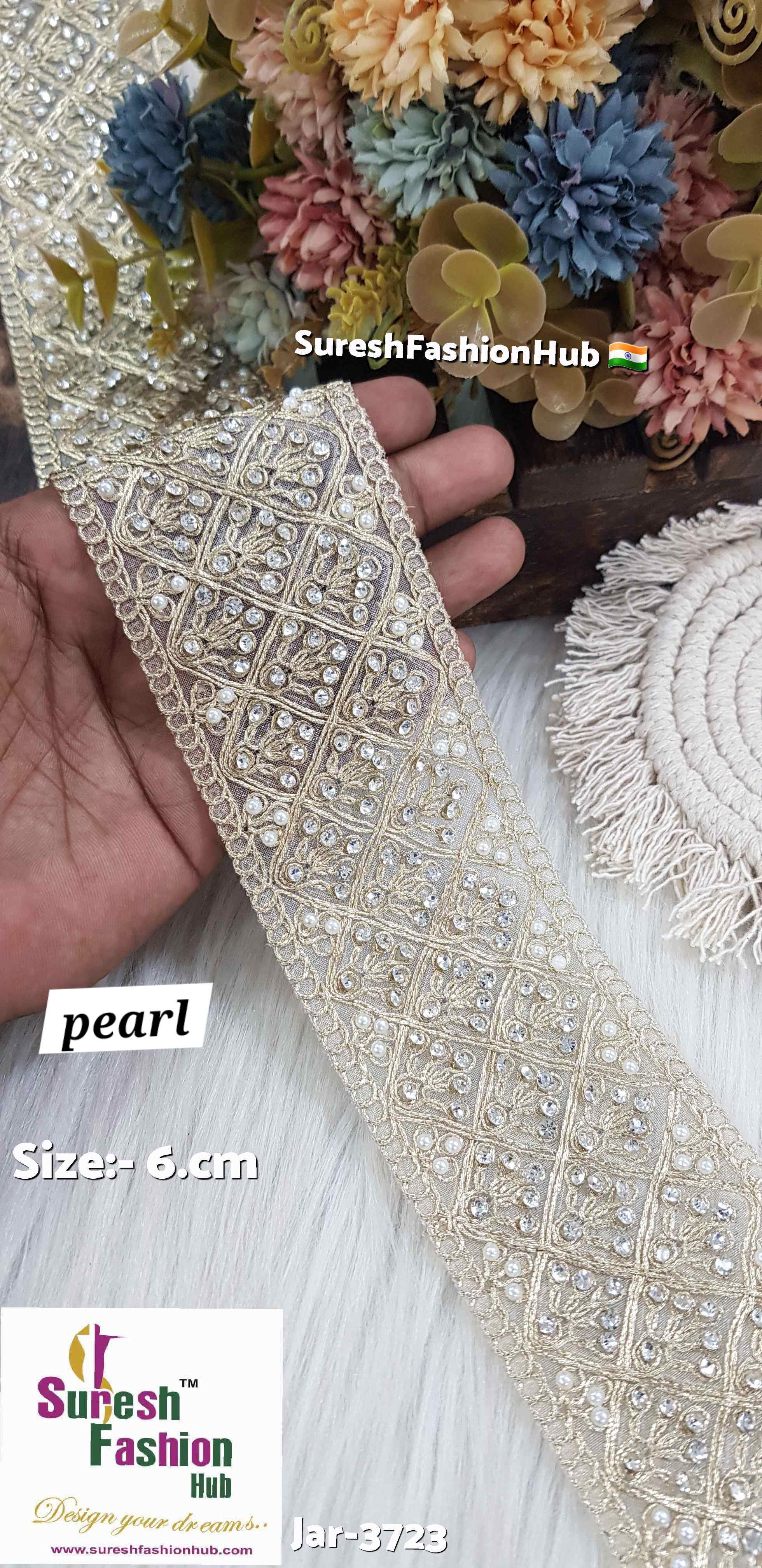 Pearl Gold Diamond Floral Lace