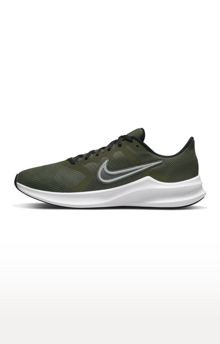 Men's Oilve Green Synthetic Running Shoes