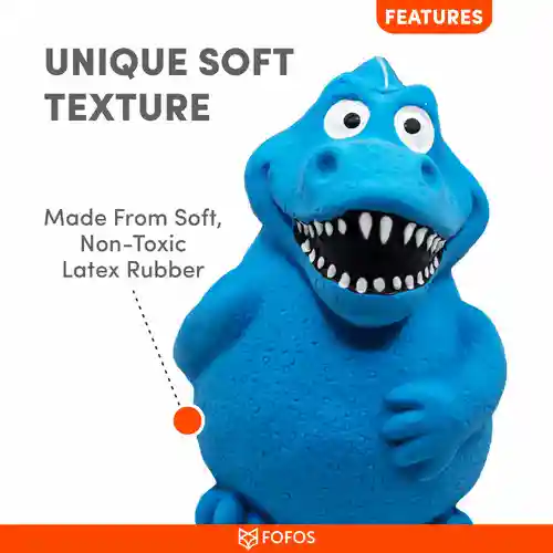 Barkbutler Fofos Latex Bi Dinosaur Squeaky Toy for Dogs