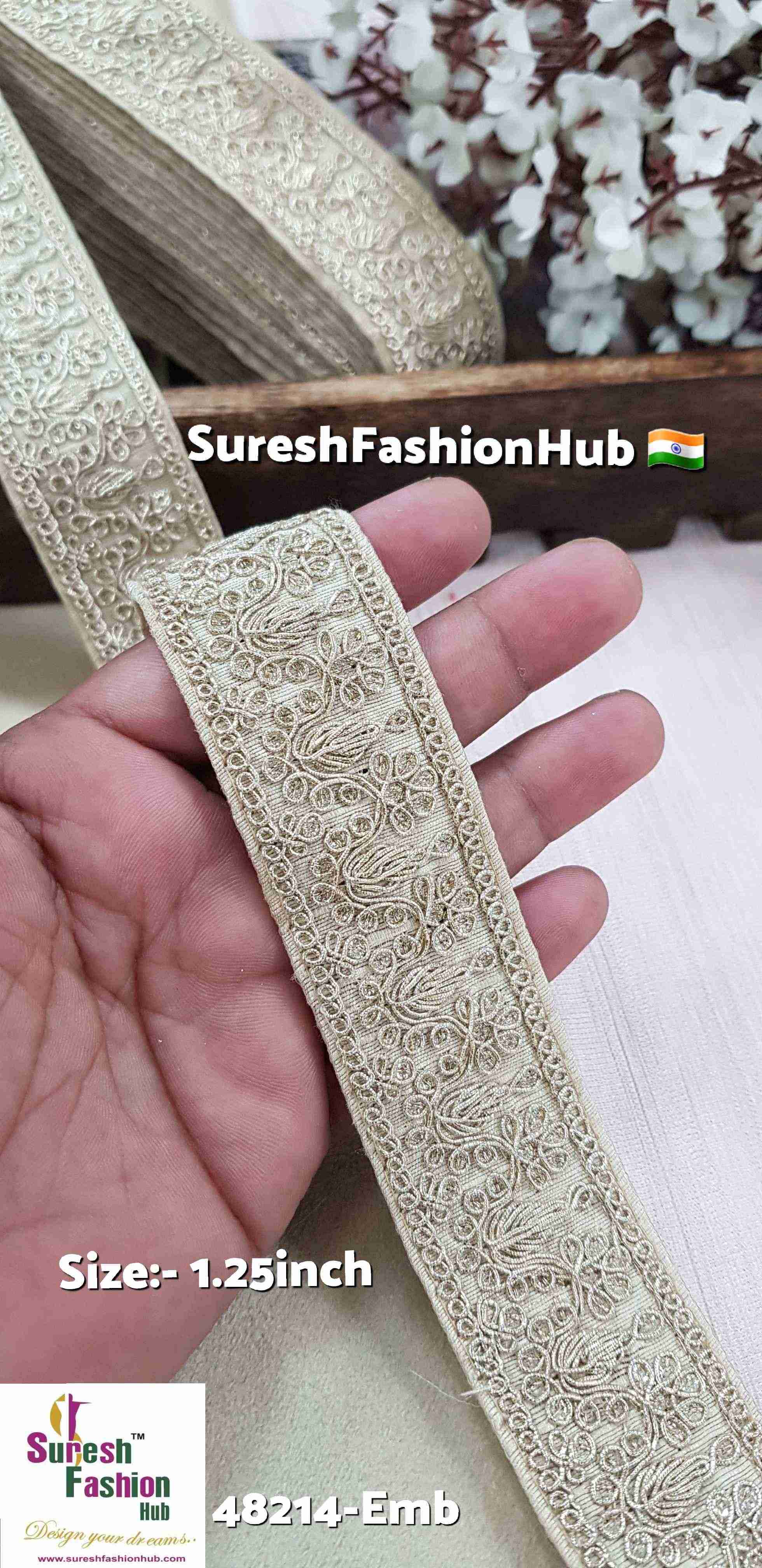 Beige Net Pearl & Sequence Lace