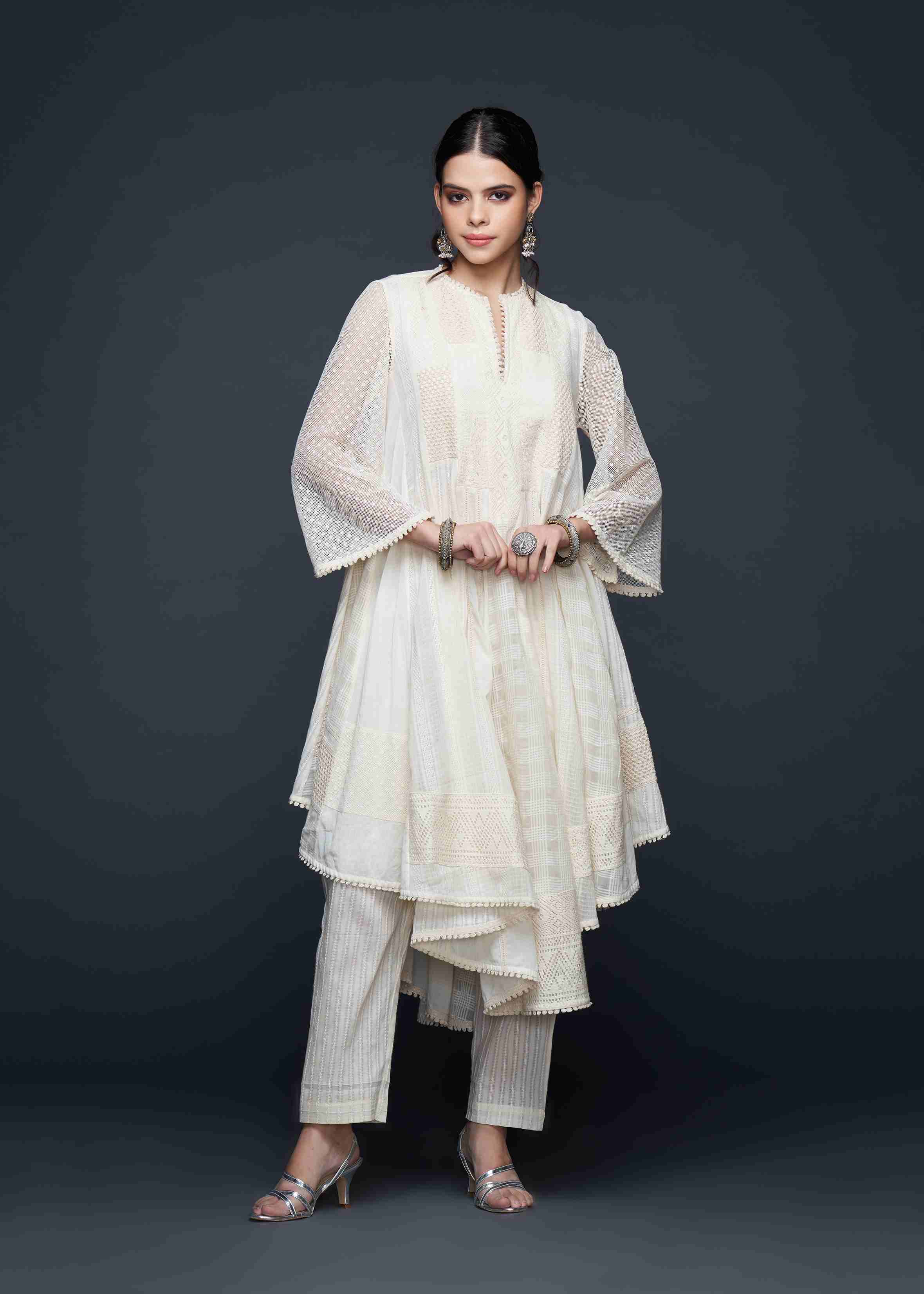 Patchwork Flared Kurta