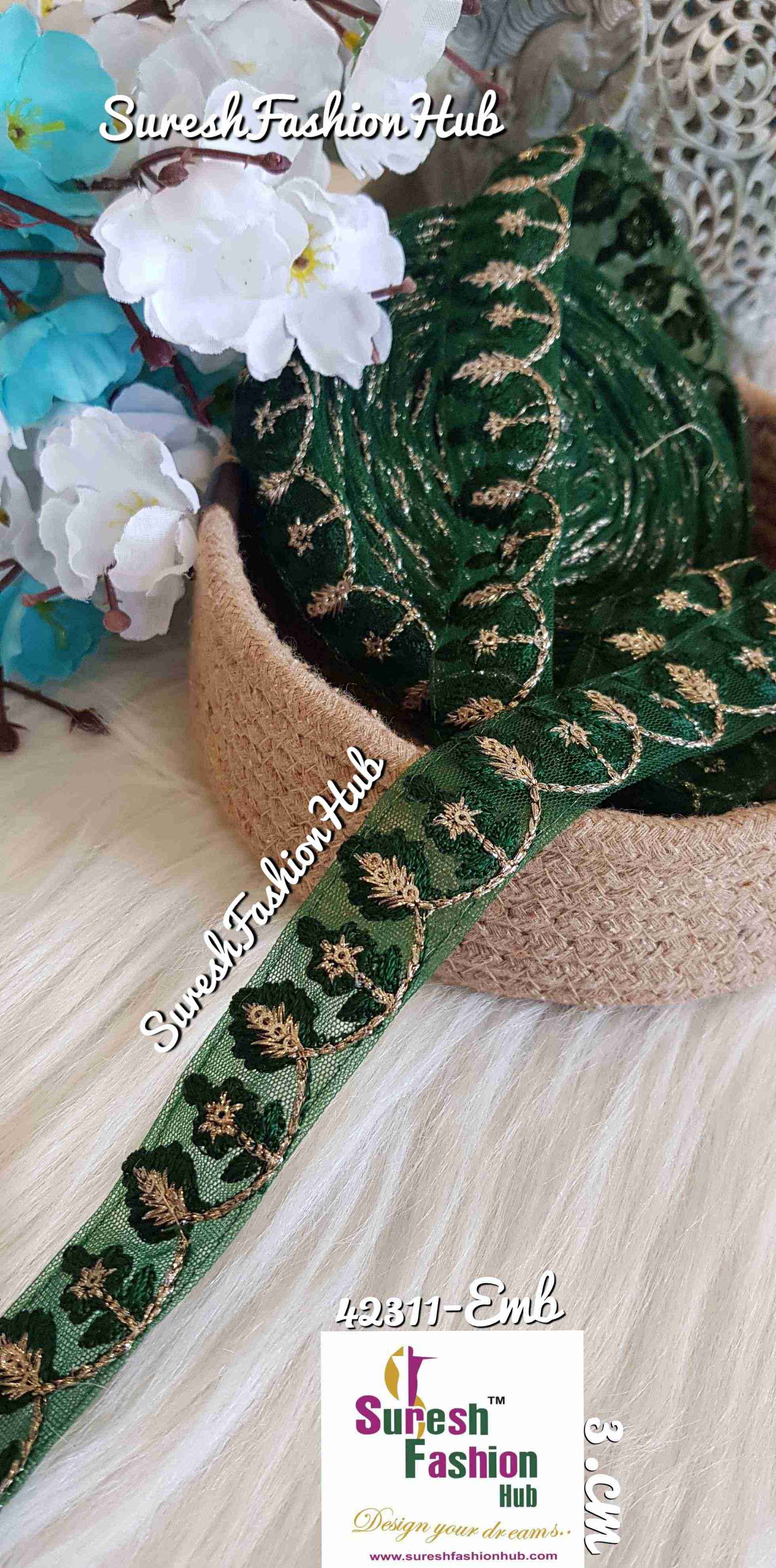 Dark Green U-Edging Designer Trim