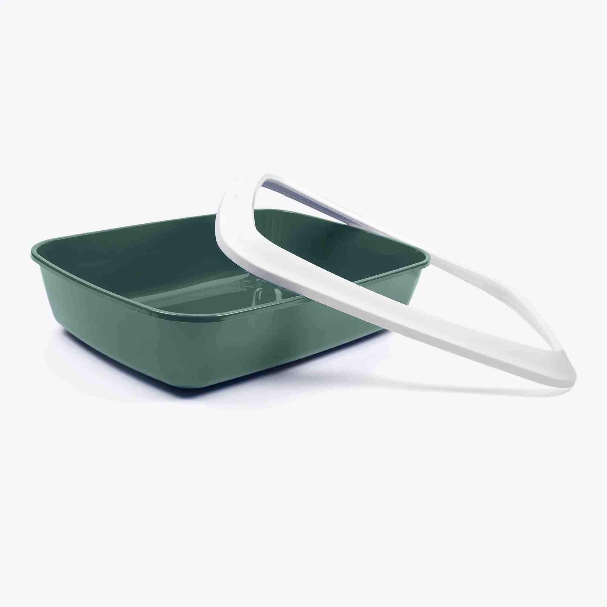 Savic Iriz Litter Tray with Rim for Cats (Nordic Green, 17 x 12 x 5 inch)