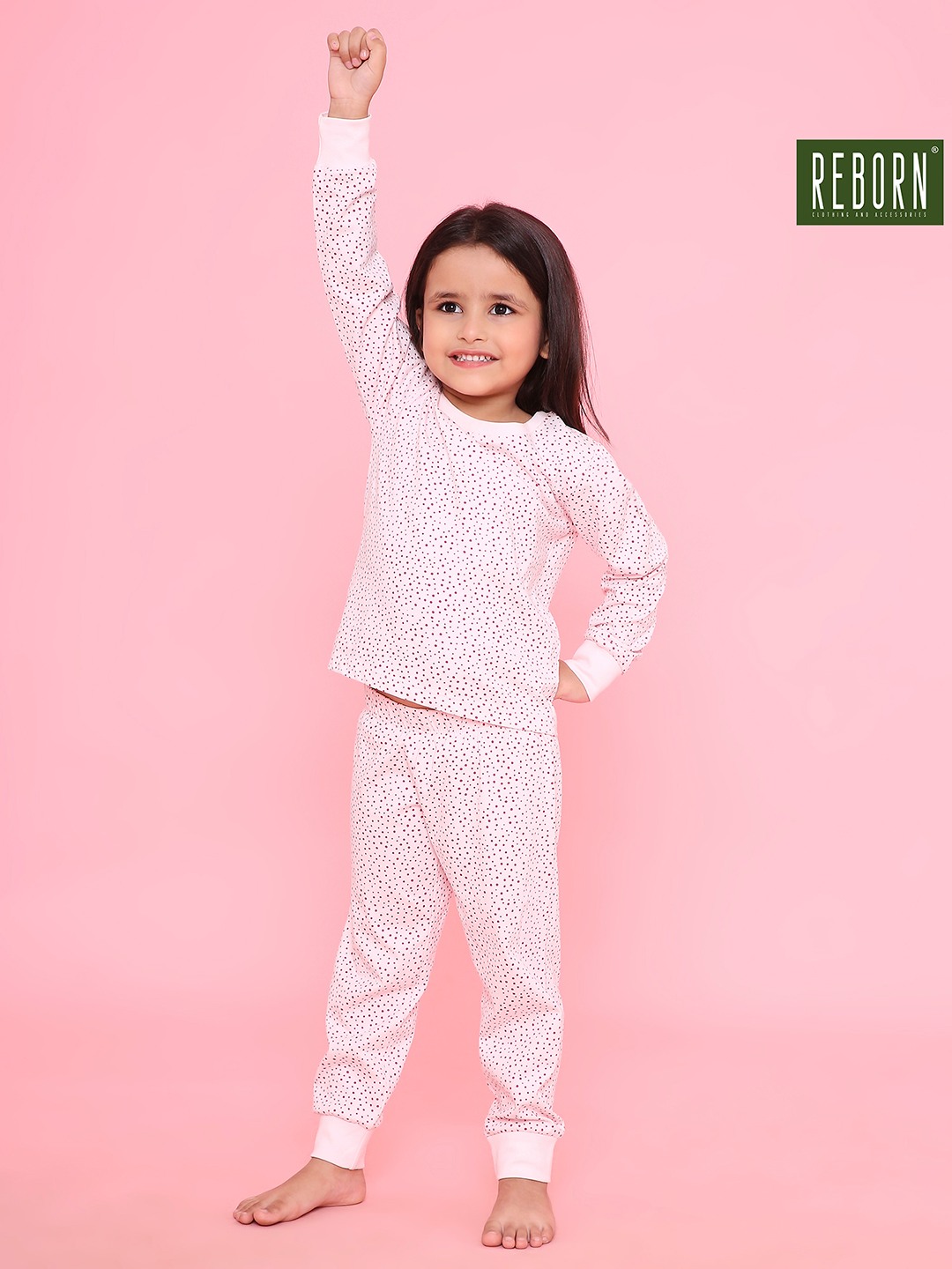 Girls- 2 piece printed cotton jogger lounge set