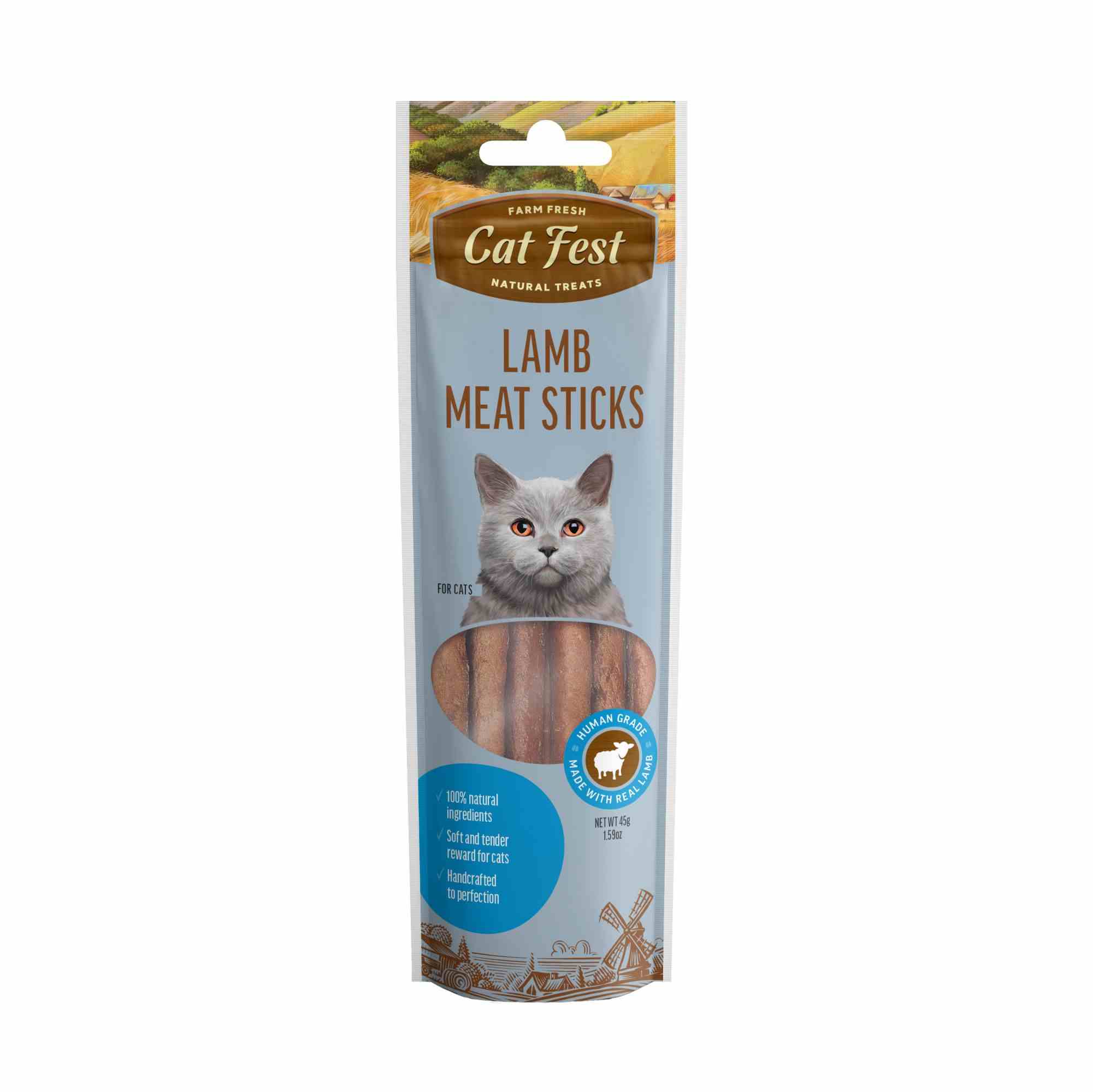 Catfest Lamb Meat Sticks Cat Treats 45g