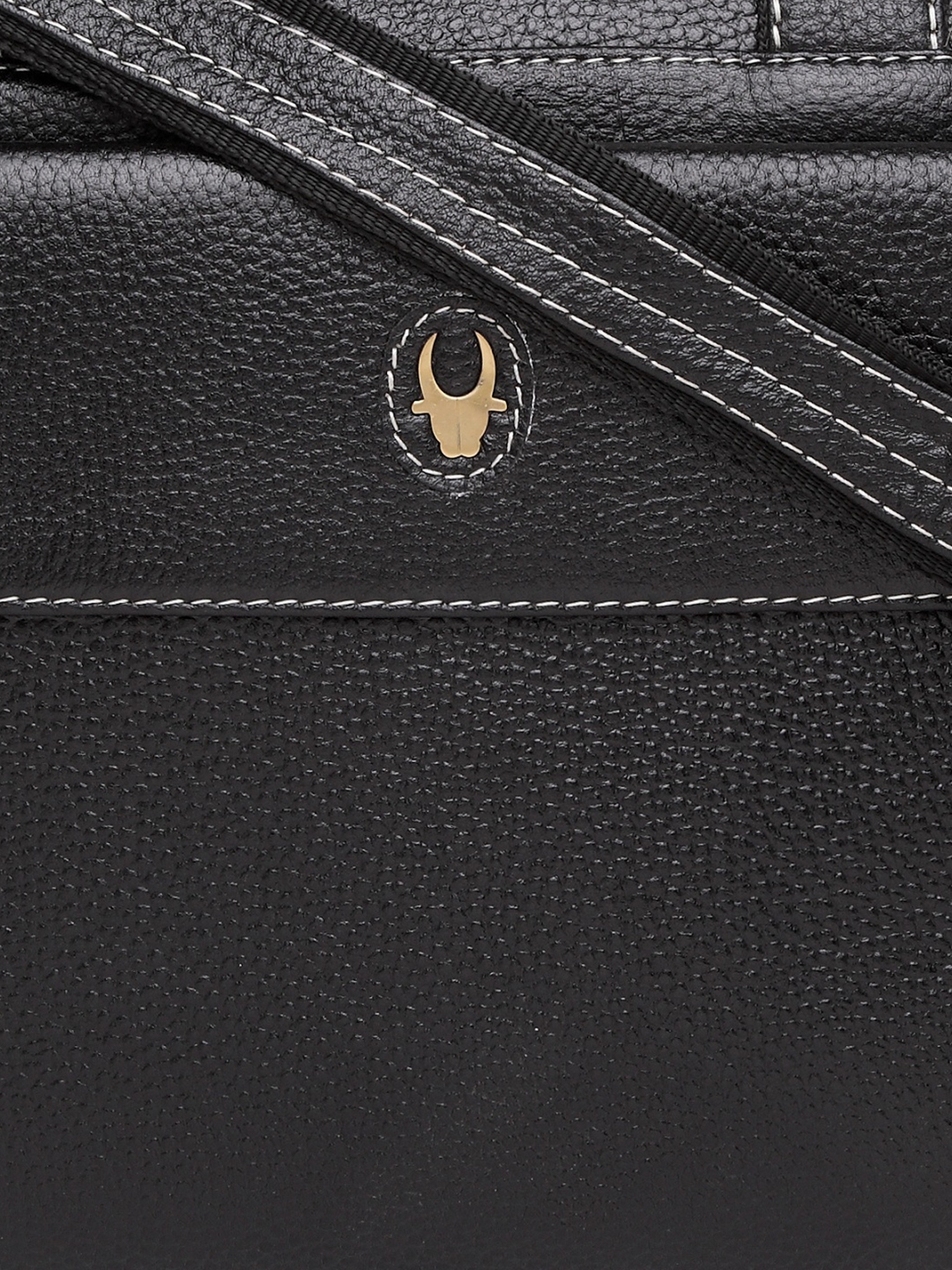 WildHorn | WildHorn 100% Genuine Leather Black Laptop Bag for Men 4