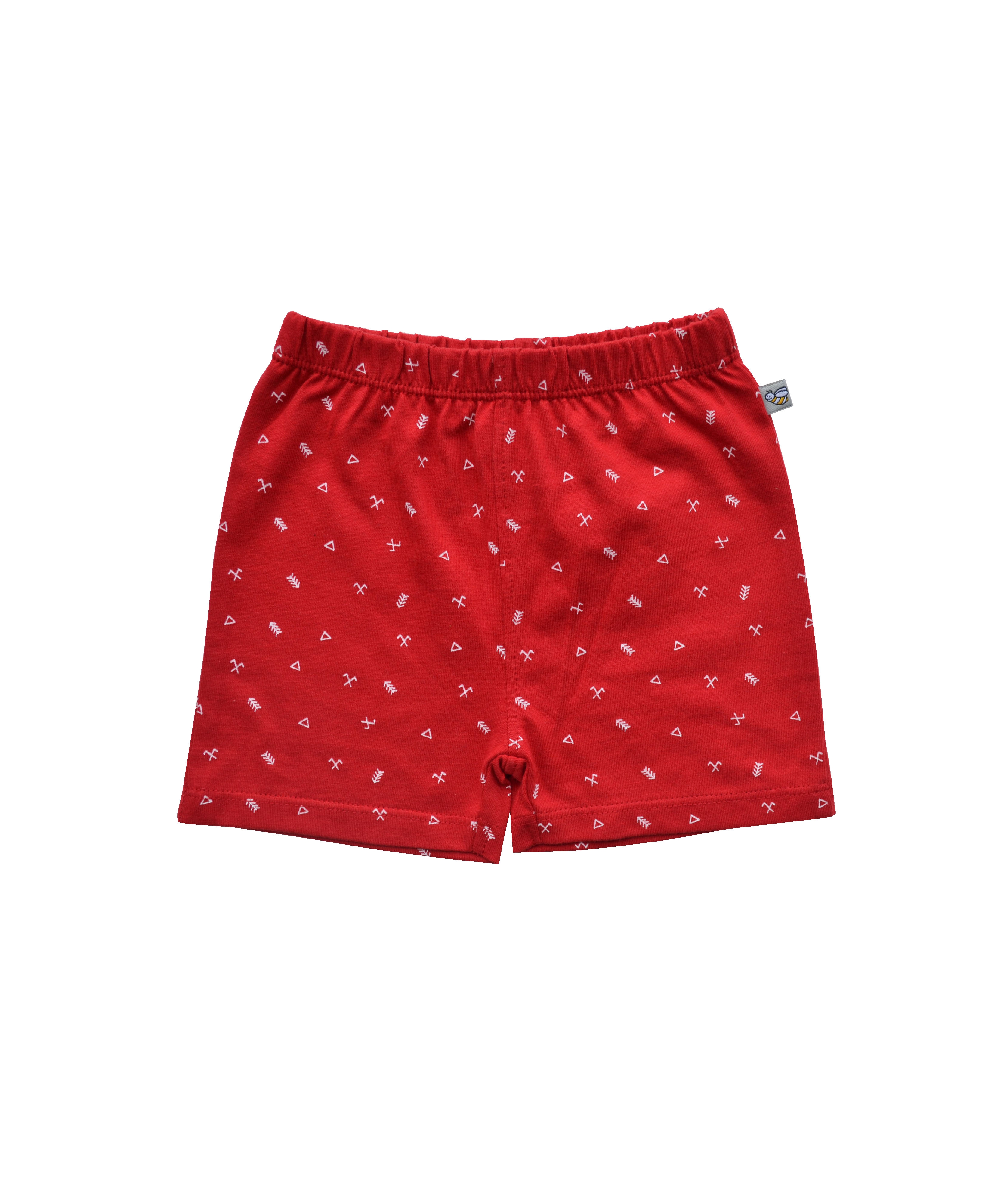 Babeez | Allover Print On Red Boys Shorts (100% Cotton Jersey) undefined