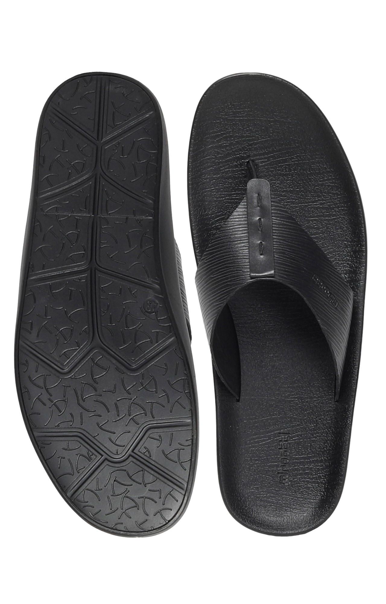 Men Black Casual Chappal
