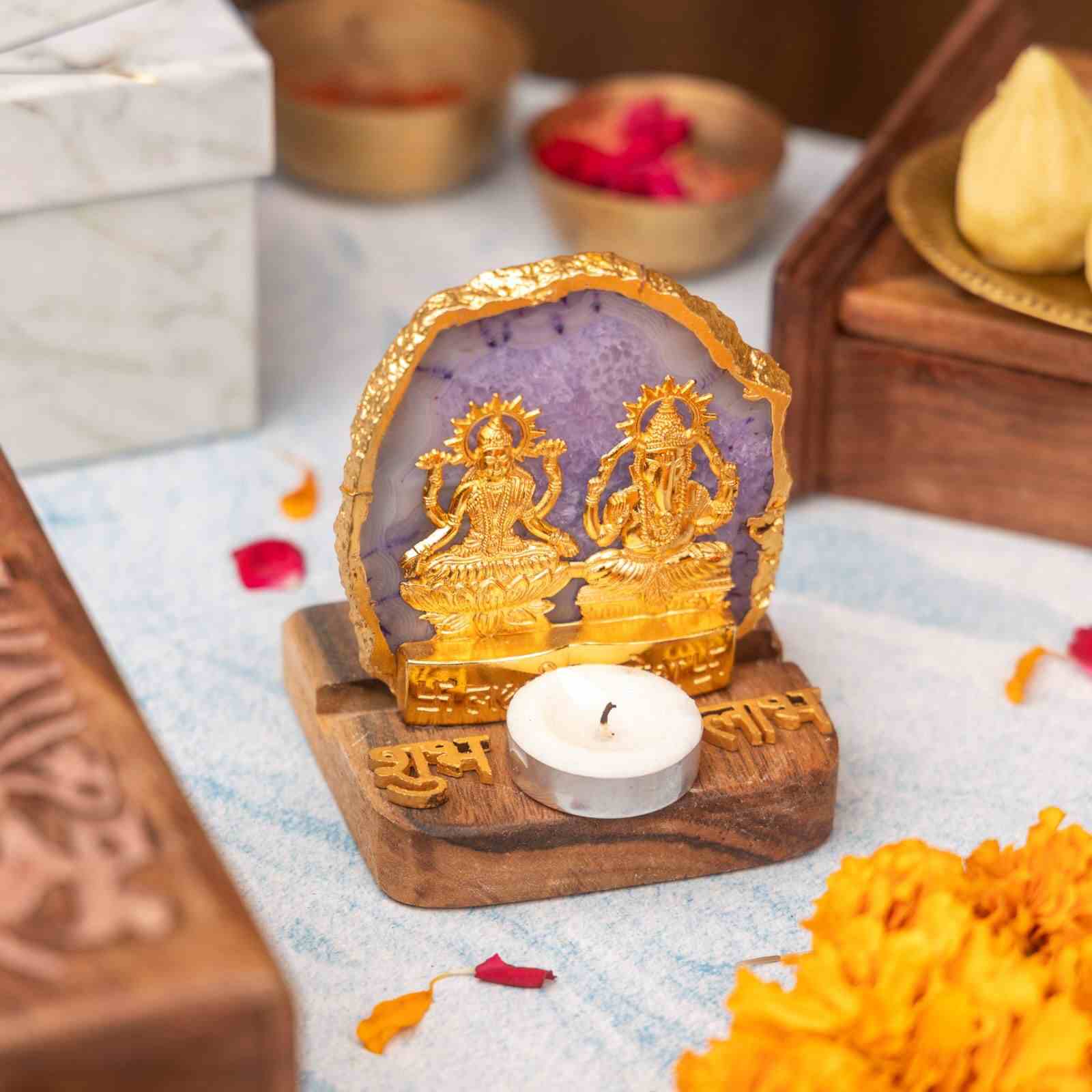 Agate Stone Laxmi Ganesha