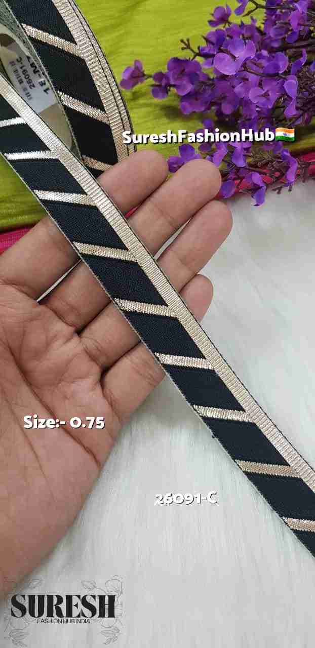 Black Banarasi Gota Patti Style Lace – 26091-C