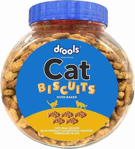 Drools Real Chicken Biscuits Cat Treats for All Life Stages, Jar