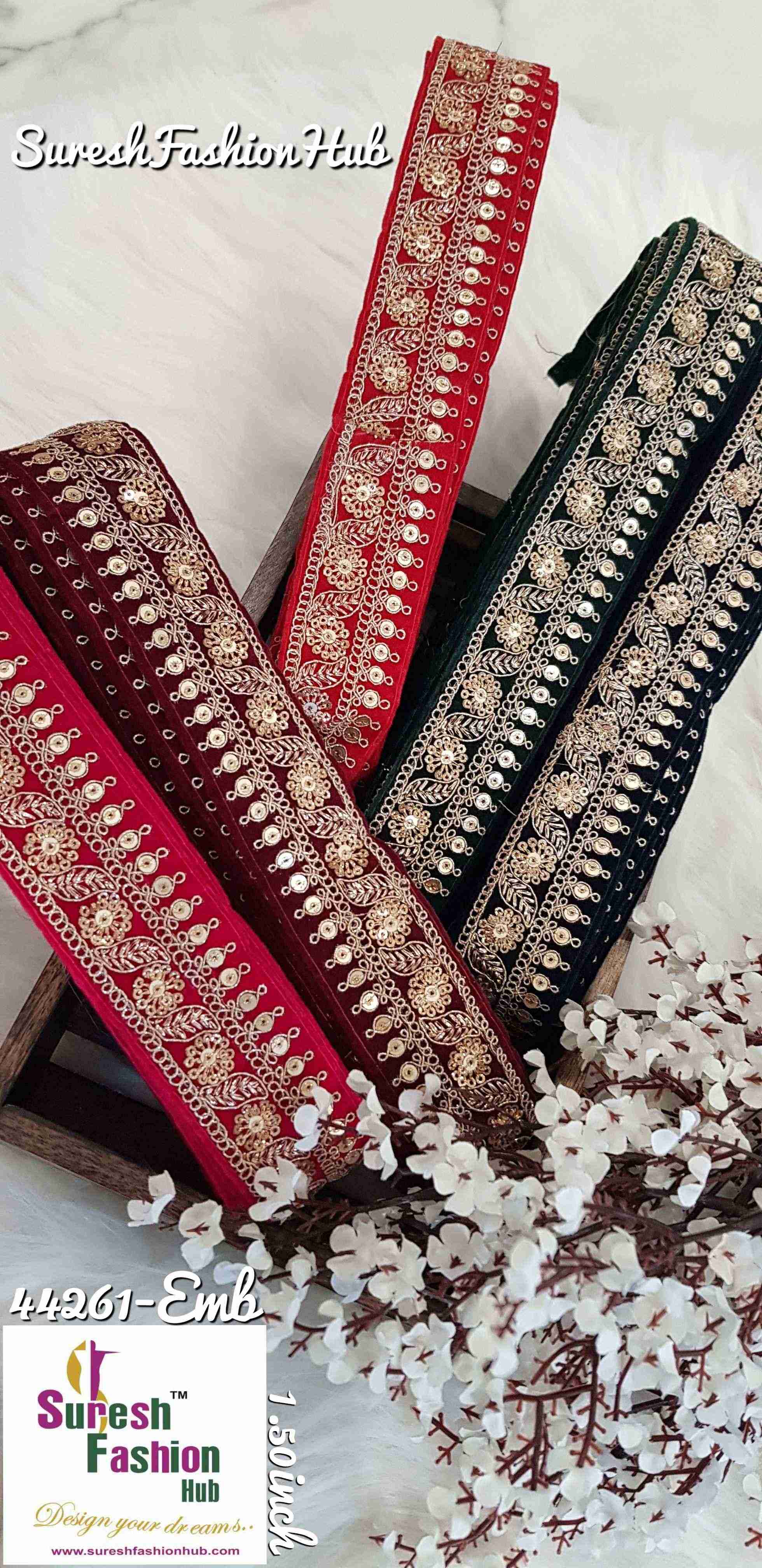 Popping Pink embroidered trim