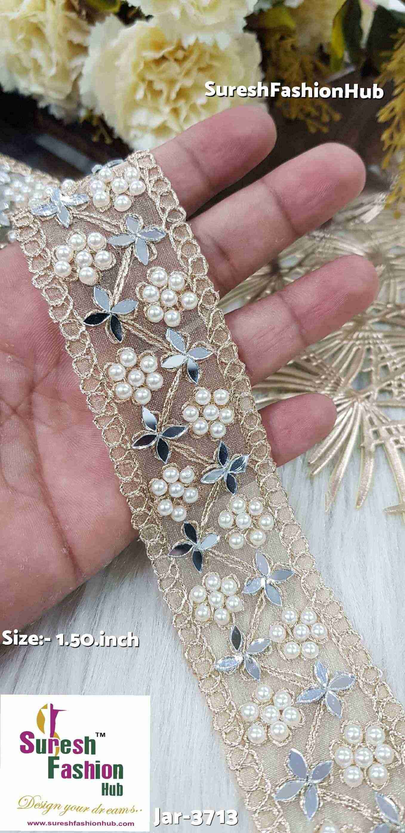 Organza Border with Pearls & Mirrors