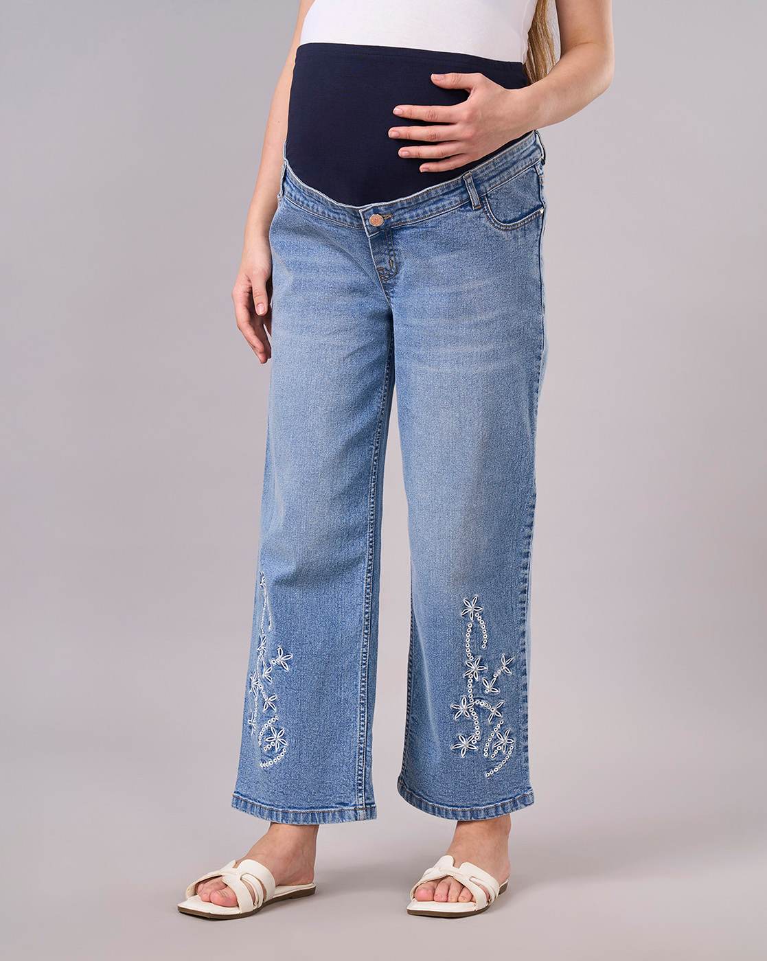 Maternity Clothing  Denim Solid Blue