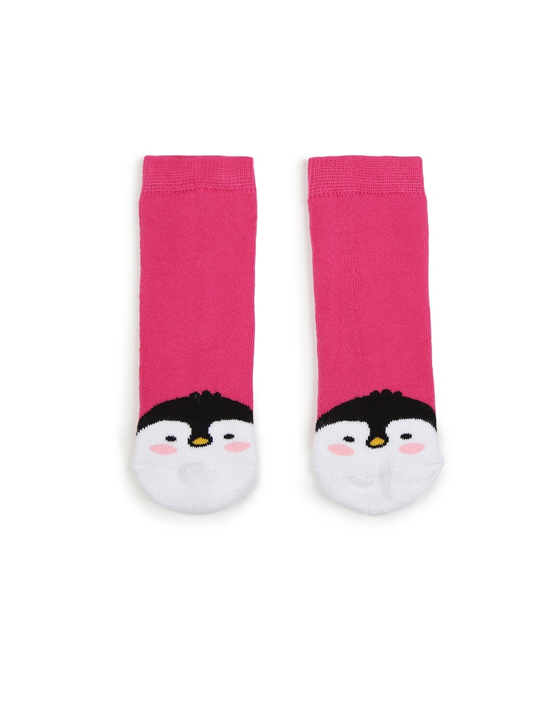 Soxytoes | Soxytoes Penguin Cotton Crew Length Pink Kids Socks-Age (2-4 Years) 0