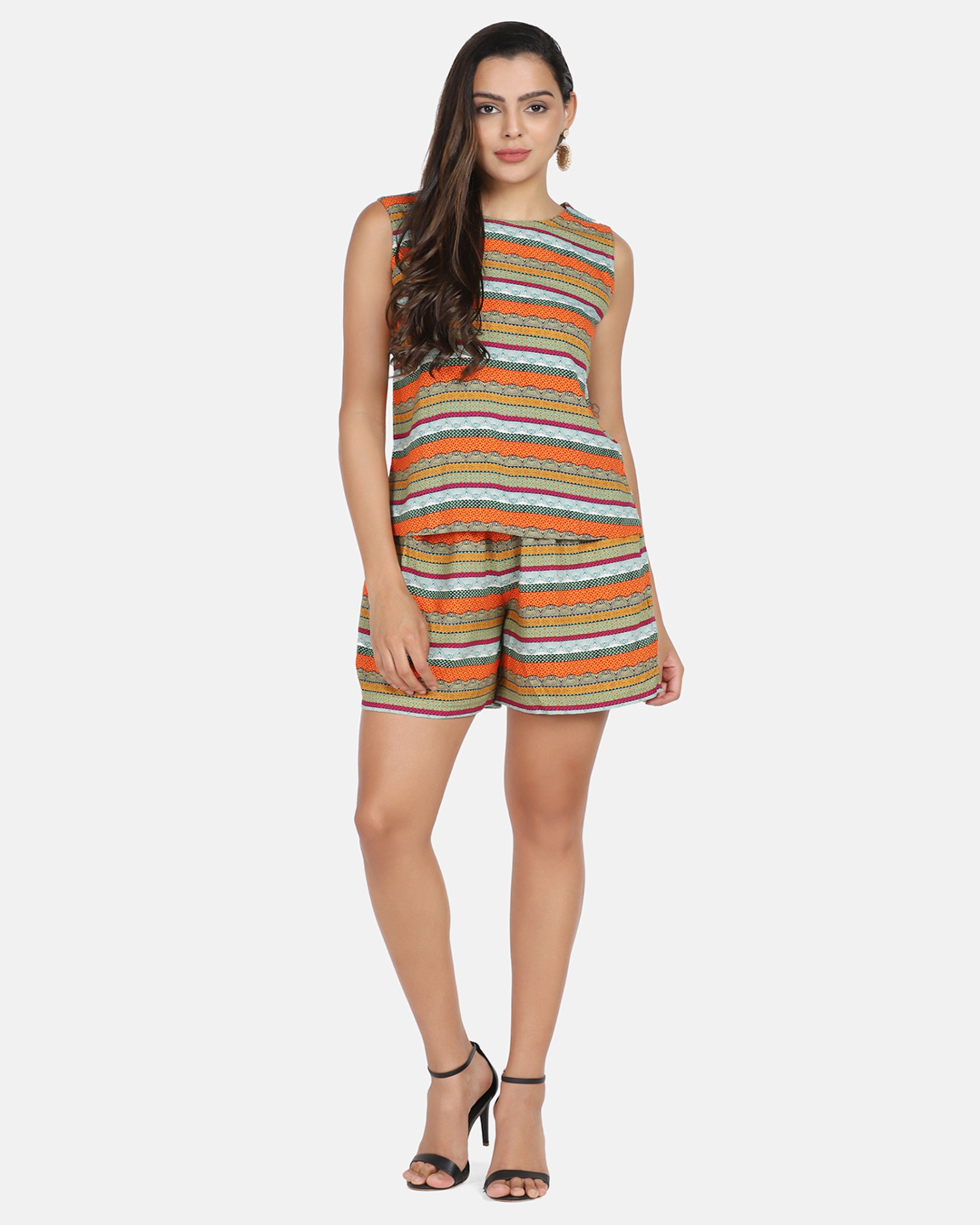 Printed Vertical Striped Co-Ords
