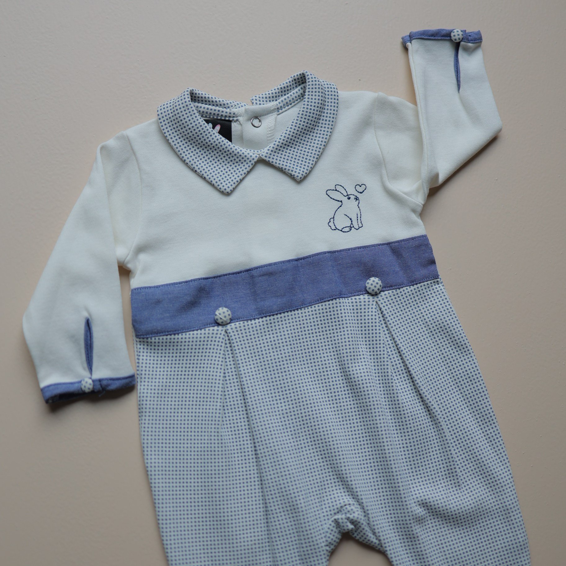 Blue Bunny Love Baby Romper