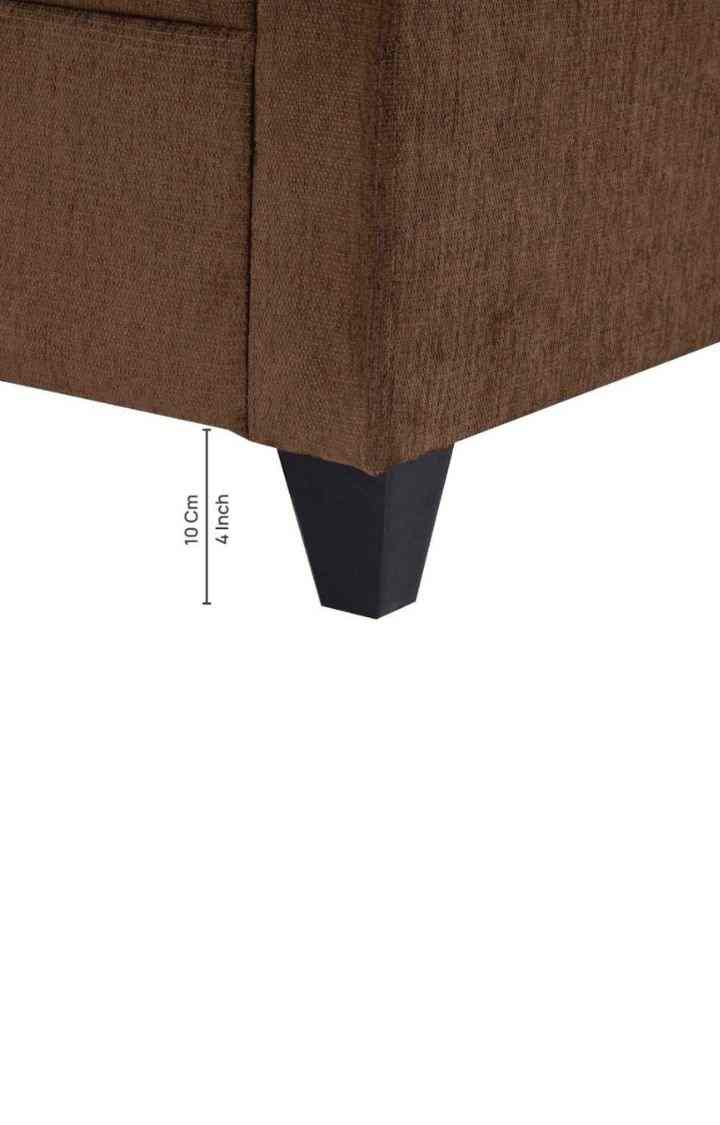NEUDOT Saya Sofa for Living Room |3 Persons Sofa|Premium Fabric with Cushioned Armrest | Solid Wood Frame|3 Seater in Saya Brown Color