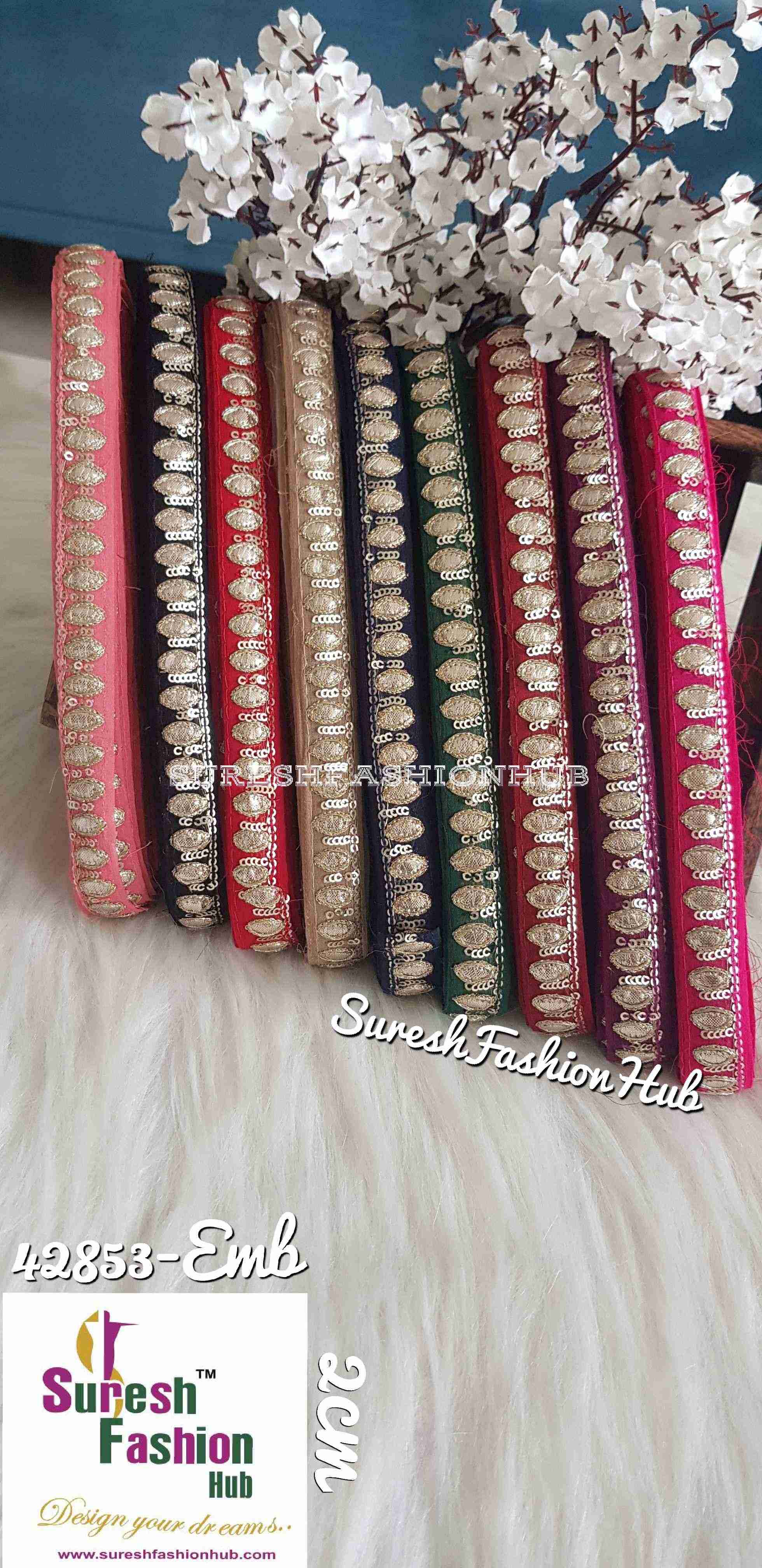 Bright Red Gota Pati Trim