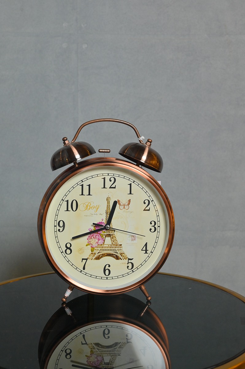 Order Happiness Metal Small Decorative Table Clock For Home Decoration