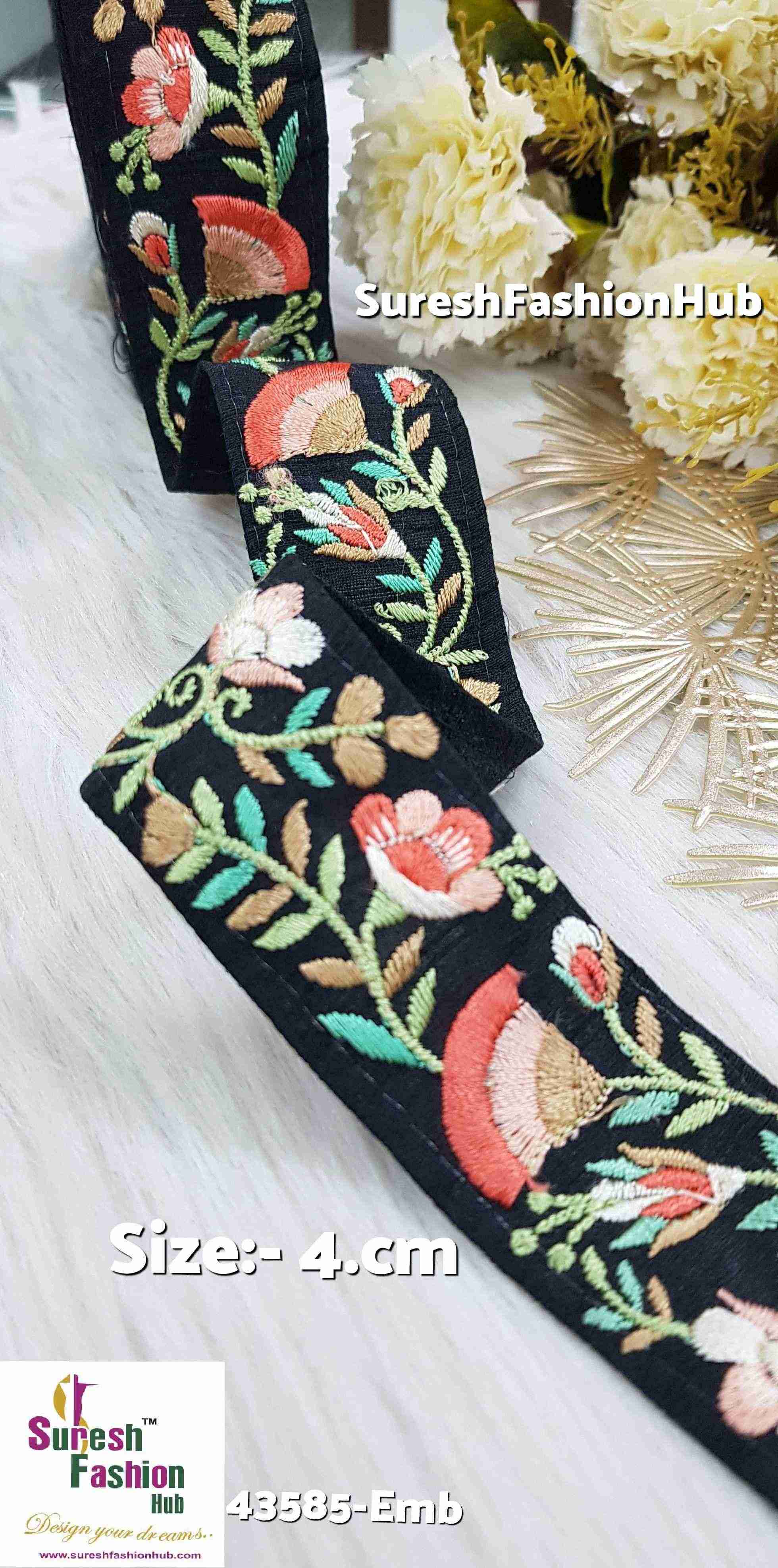 Rust Blossom Delight Lace Trim