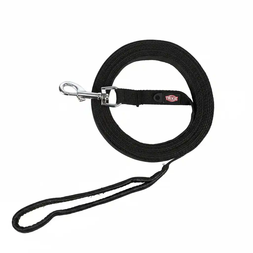 Trixie Flat Strap Tracking Leash for Dogs, Black