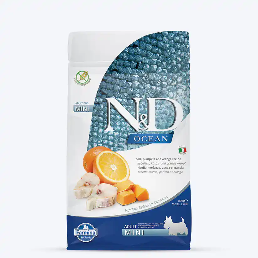Farmina N&D Grain Free Ocean Pumpkin COD Fish & Orange Adult Mini Dry Dog Food