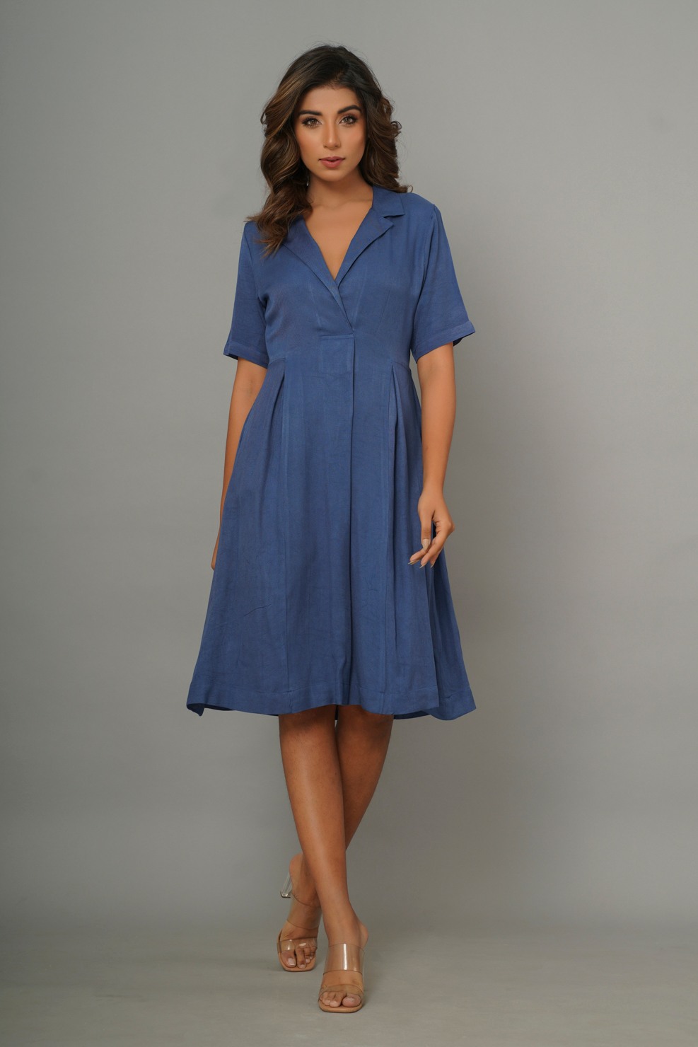 Rayon Twill A-Line Dress