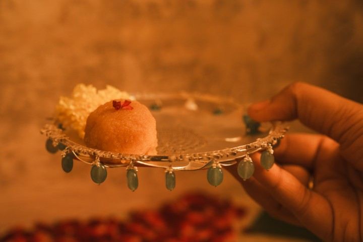 Karpur Gauram Mantra Pooja Thali