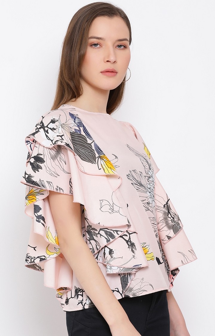 DRAAX fashions | Draax Fashions Women Multicoloured Printed Cinched Top 3