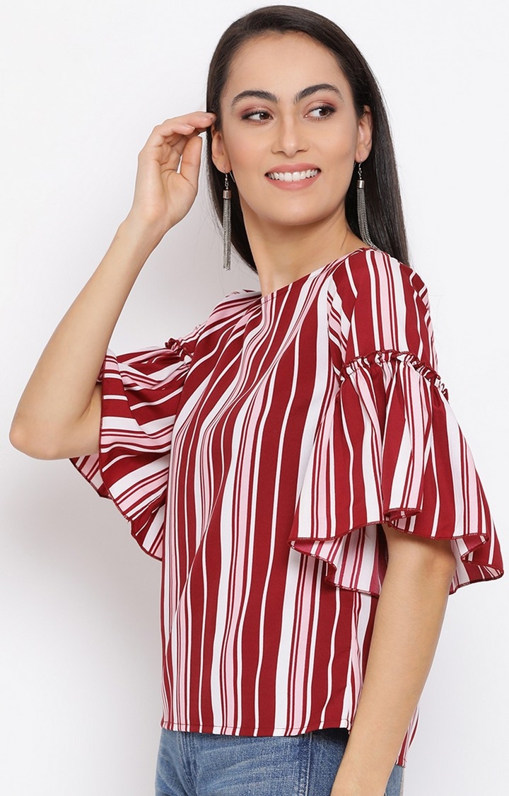 DRAAX fashions | Draax Fashions Women Red Striped Top 3