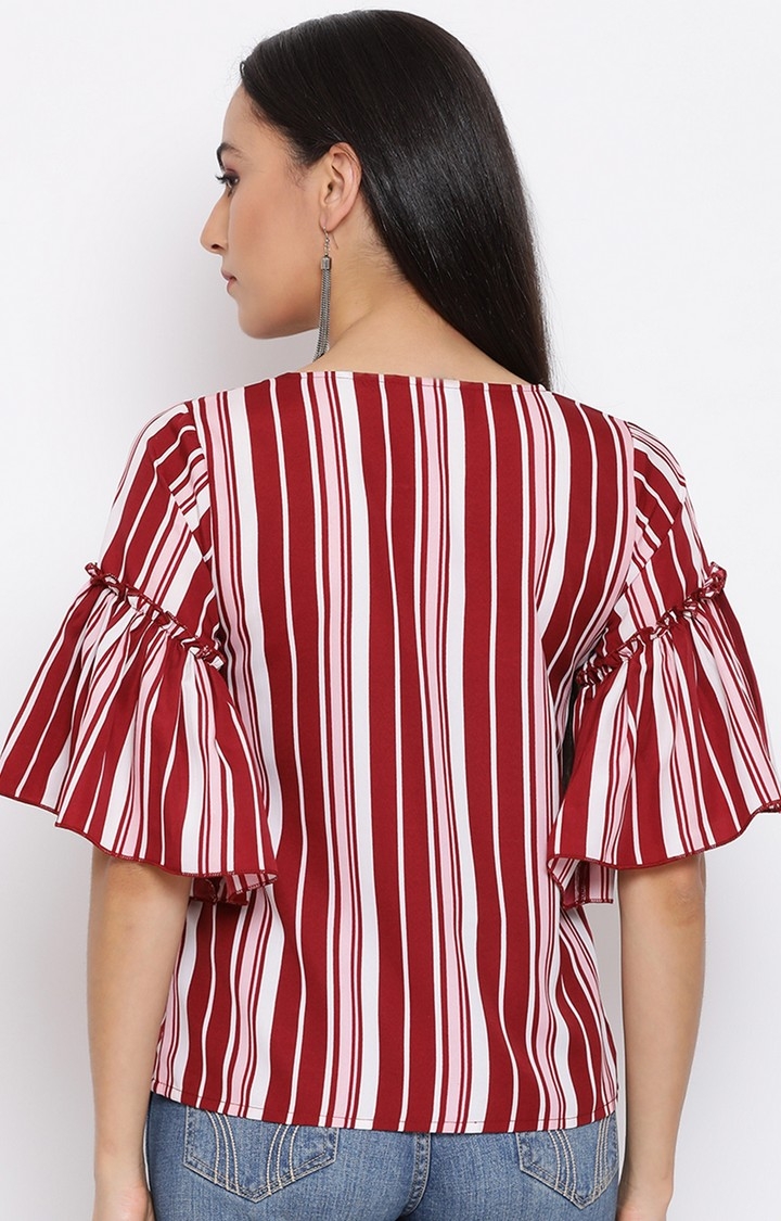 DRAAX fashions | Draax Fashions Women Red Striped Top 4