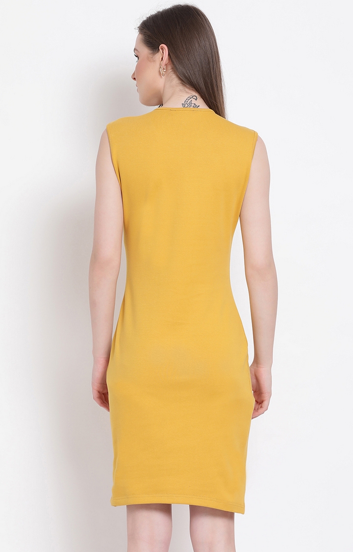 DRAAX fashions | Draax Fashions Yellow Solid A-Line Dress  3